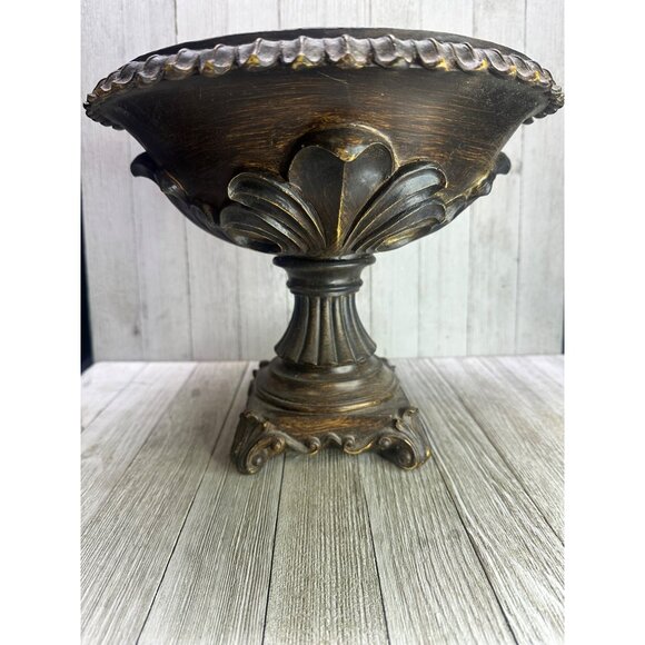 Vtg Resin Decorative Footed Bowl Classic Home Decor 9" Tall 10" Diameter Col C - Picture 2 of 10